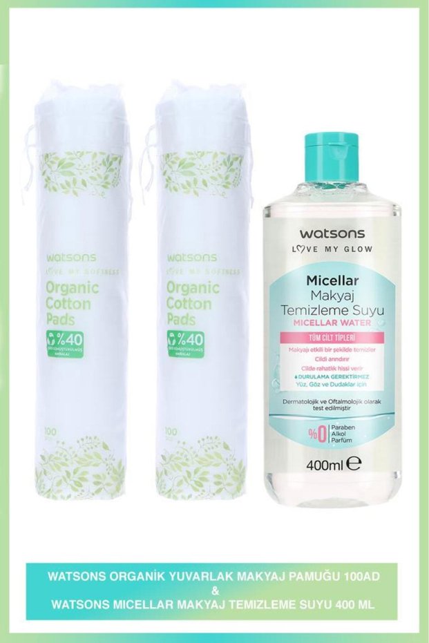 Organic Makeup Cotton * 2 + 400 ml Micellar Makeup Cleansing Water
