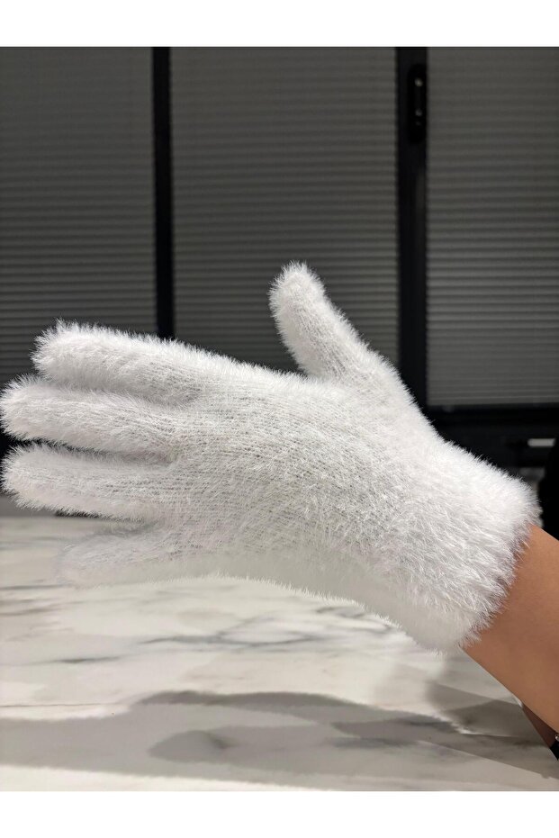 Kadın Peluş Uzun Eldiven - 4