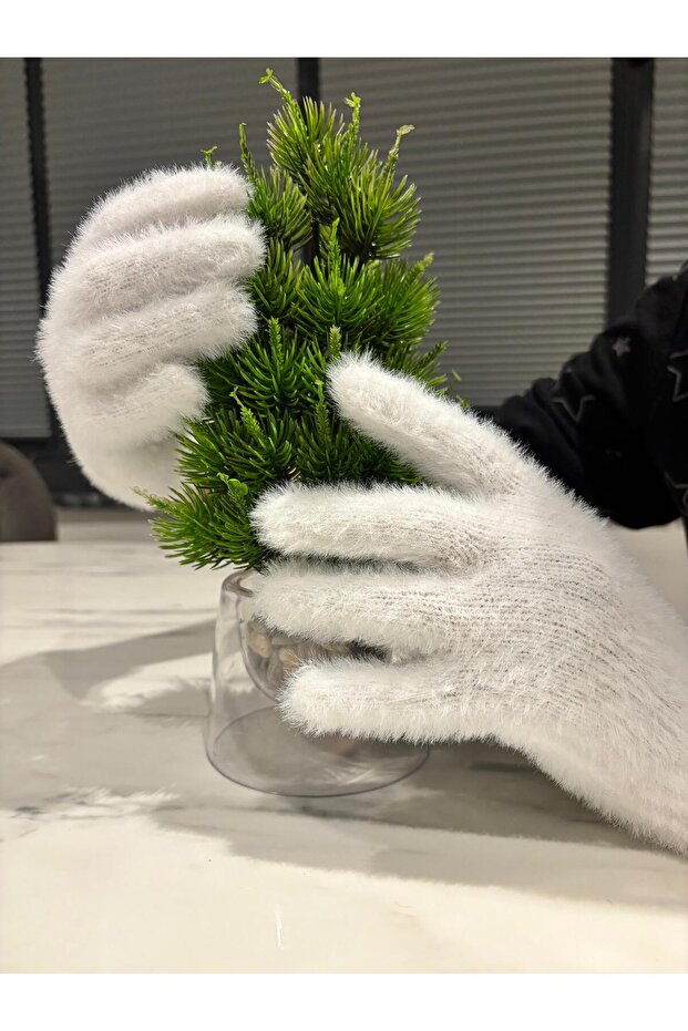 Kadın Peluş Uzun Eldiven - 1