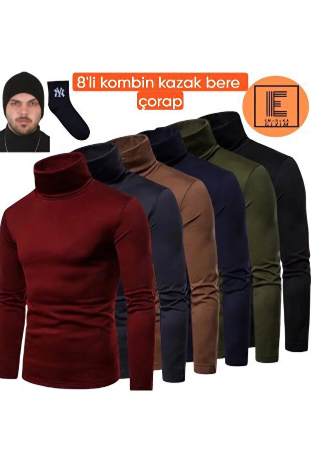 Unisex Slim Fit Slim Fit Turtleneck Knitwear Ribbed Knit Sweater