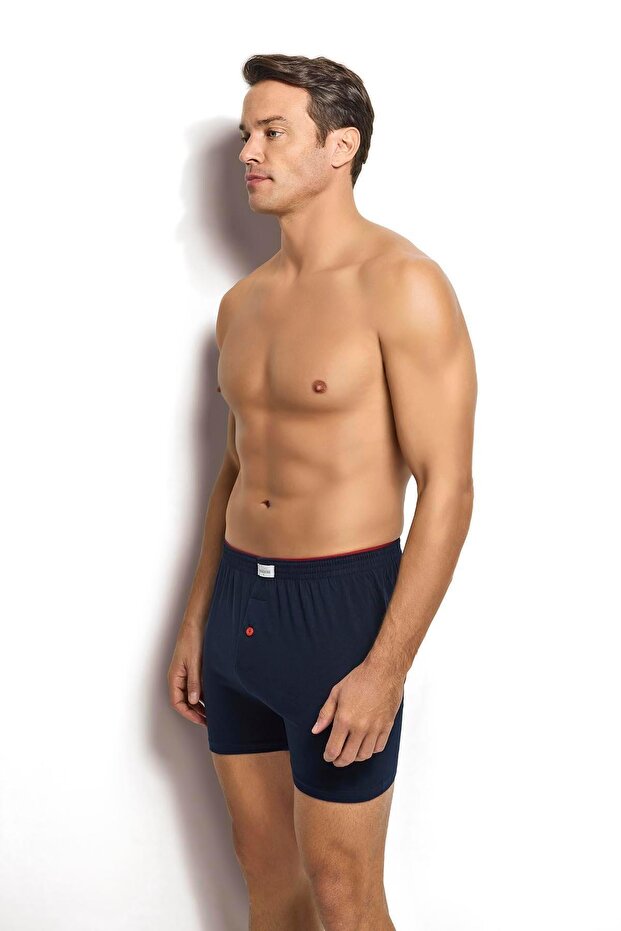 بوكسر رجالي من القطن بخصر مريح وأزرار