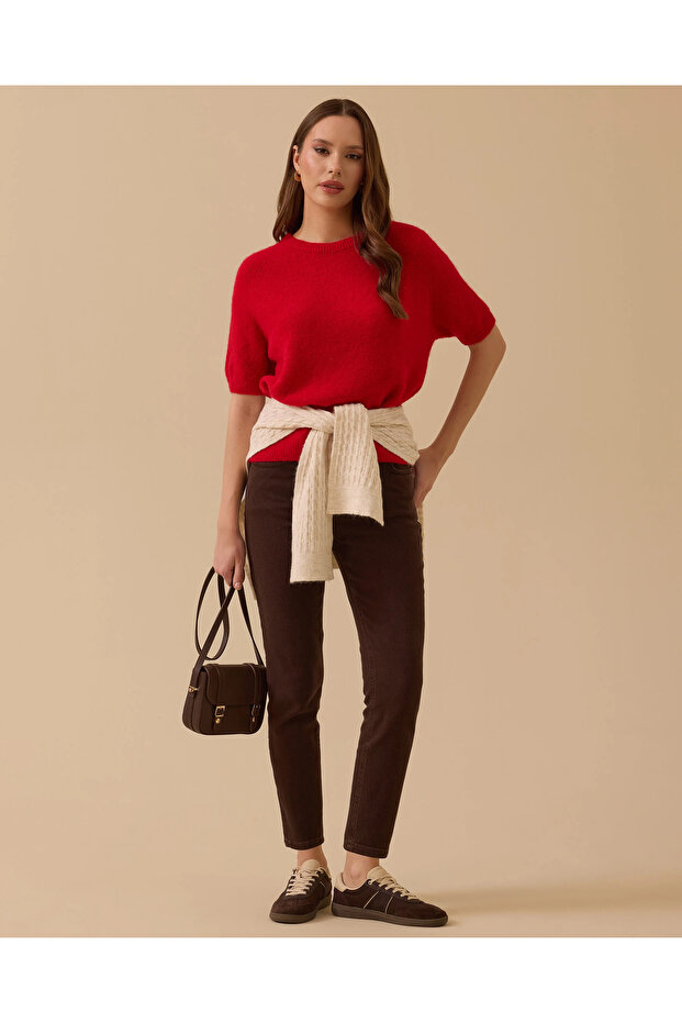 Kısa Kollu Triko Bluz - 2