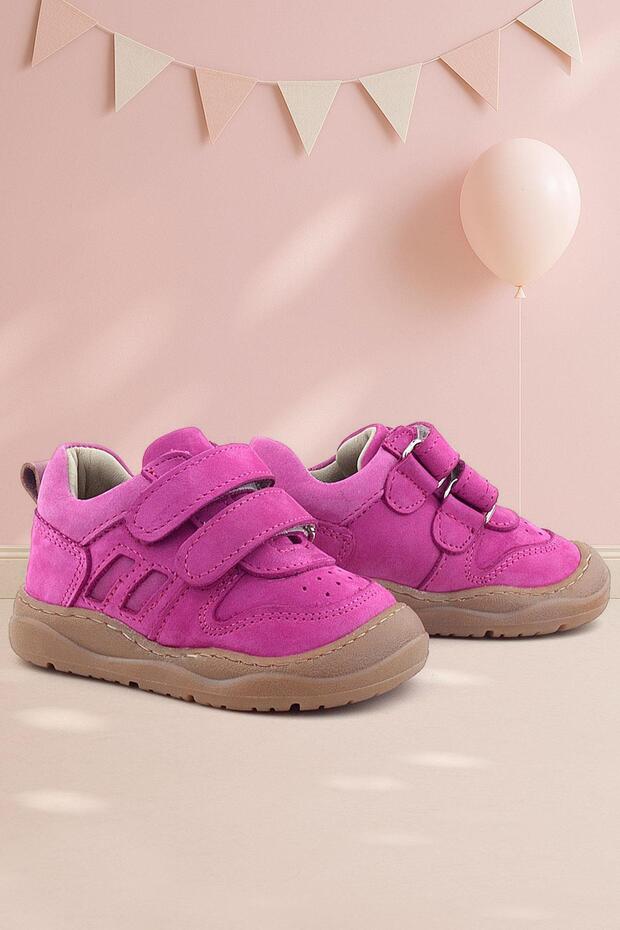 Schaggy Genuine Leather Fuchsia Baby Sneakers