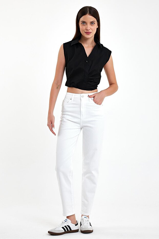 Women's Maria Colorful Slim Mom Jean Pants - White