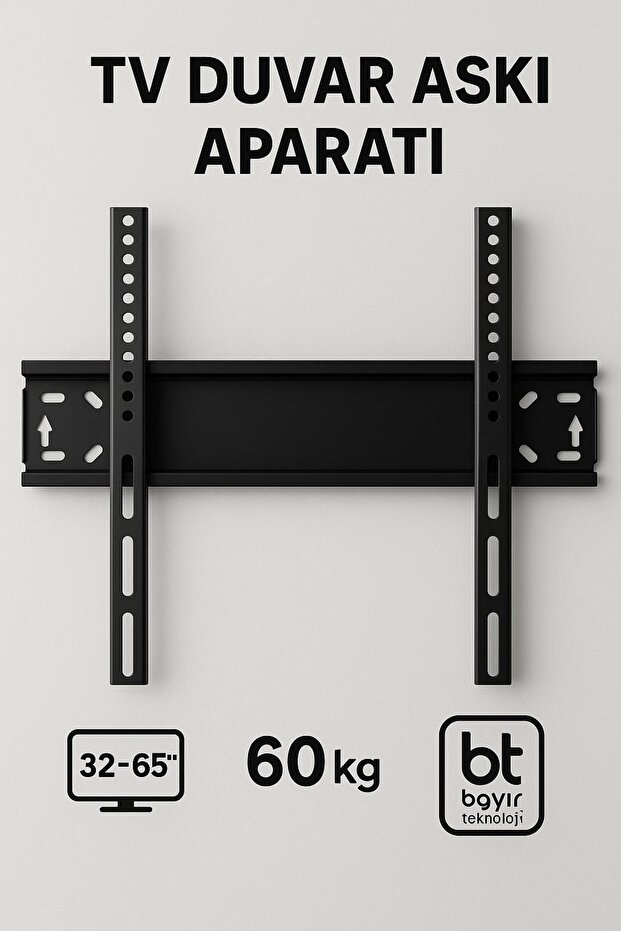 bt bayır teknoloji Tüm Markalar Ile Uyumlu Televizyon Duvar Asma Aparatı 37”-40”-50”-55”-65” Inç Arası
