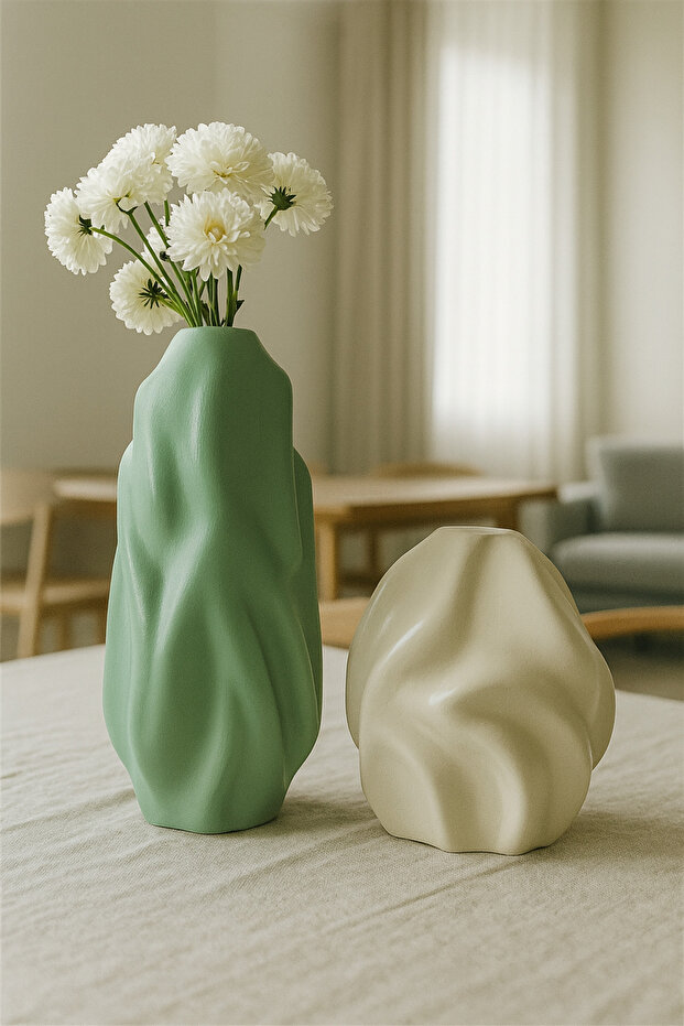 2'lİ Dalgalı Vazo Seti - 2