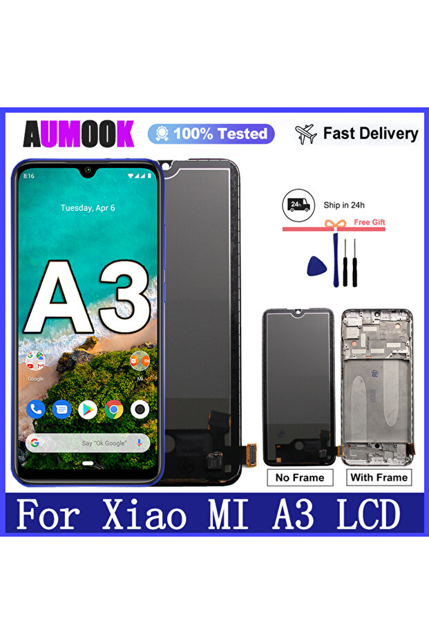شاشة TFT بإطار أسود لهاتف Mi A3 CC9E، شاشة LCD تعمل باللمس مع إطار بديل لهاتف Mi A3 M1