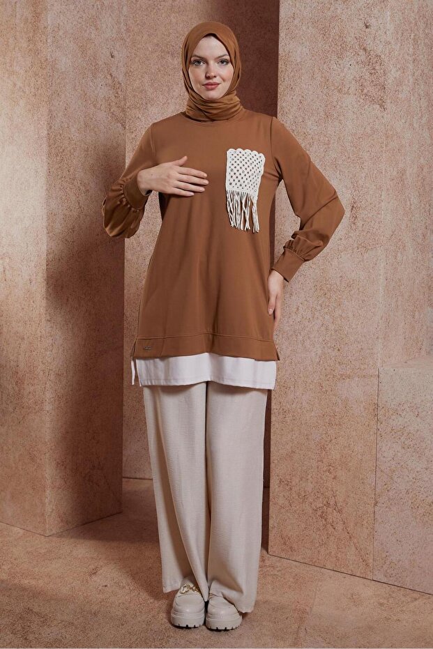 PÜSKÜL DETAYLI EŞOFMAN TUNİK 44559 - 2