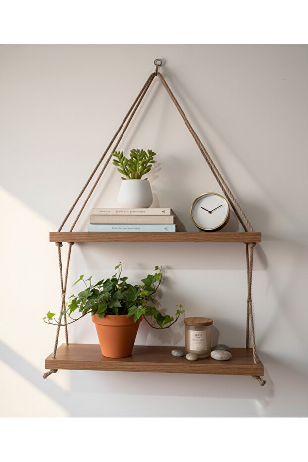 Halatlı duvar rafı - 2