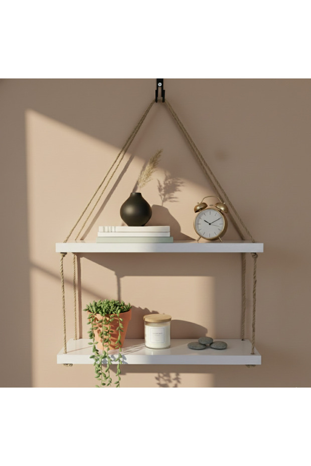 halatlı duvar rafı - 2