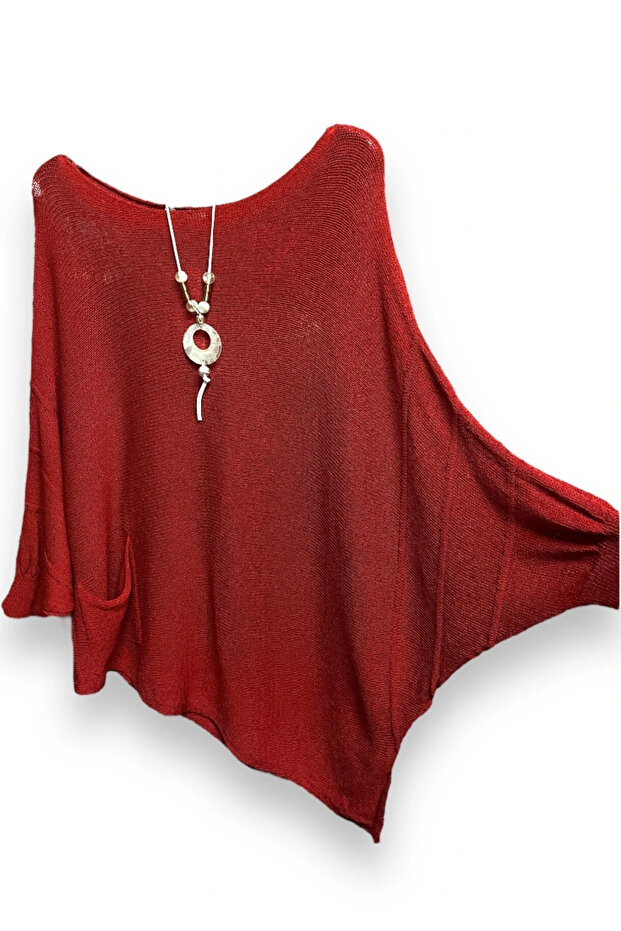 Merserize oversize asimetrik tek cepli triko - 3