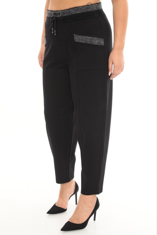 Plus Size Mom Fit High Waist Winter Elastic Women's Pants