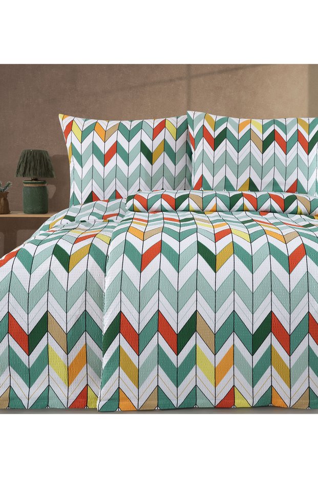 Seersucker 100% Cotton Single Duvet Cover Set Alessia