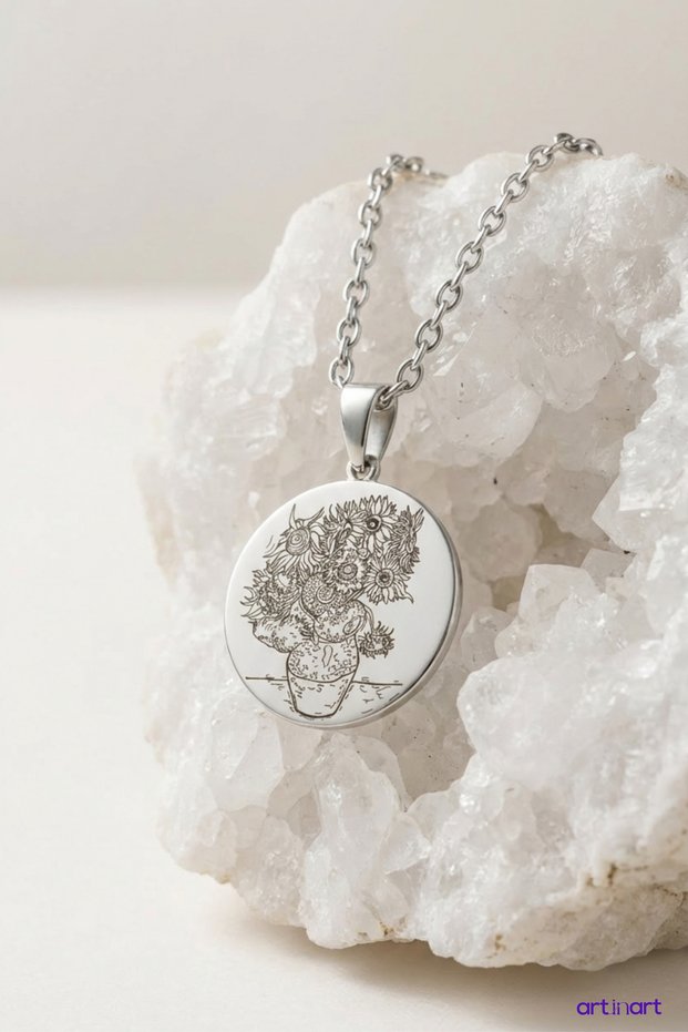 Sunflowers (Sunflowers)- Vincent Van Gogh | 316L Steel Necklace