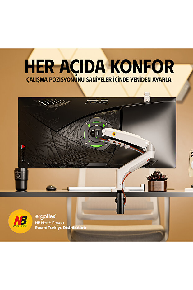 North bayou nb f80 17-32" shock absorbed 2-9 kg monitor stand 2026 version white - 3