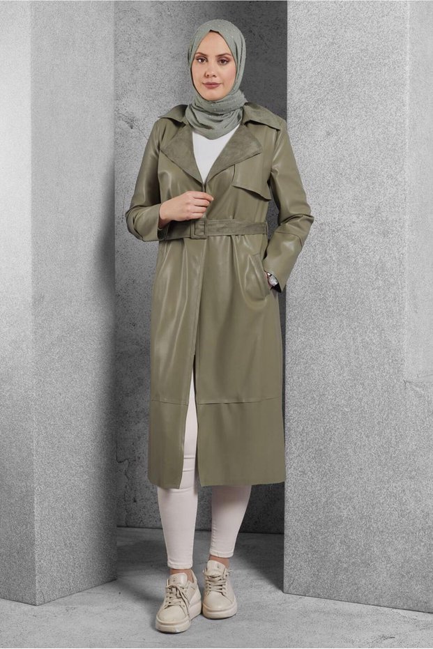 Belted Faux Leather Gi̇y Çaği 45277