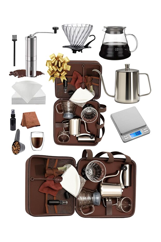 مجموعة قهوة مع طقم تحضير قهوة V60 – 12 قطعة - 2