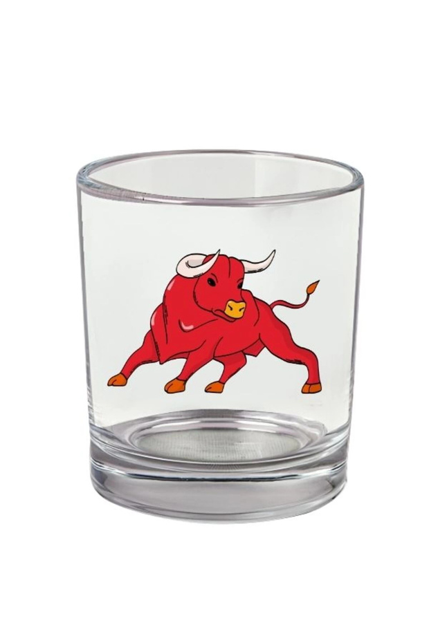 Bull Printed Whiskey Glass - Bull Glass