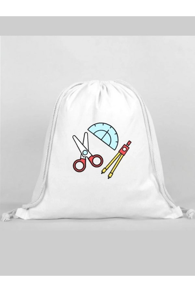 حقيبة ظهر مطبوعة بمقص - حقيبة رياضية برباط - 1