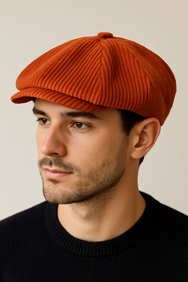 Winter Velvet Cap Peaky Blinders Model Men's Cap Draped Velvet Cap