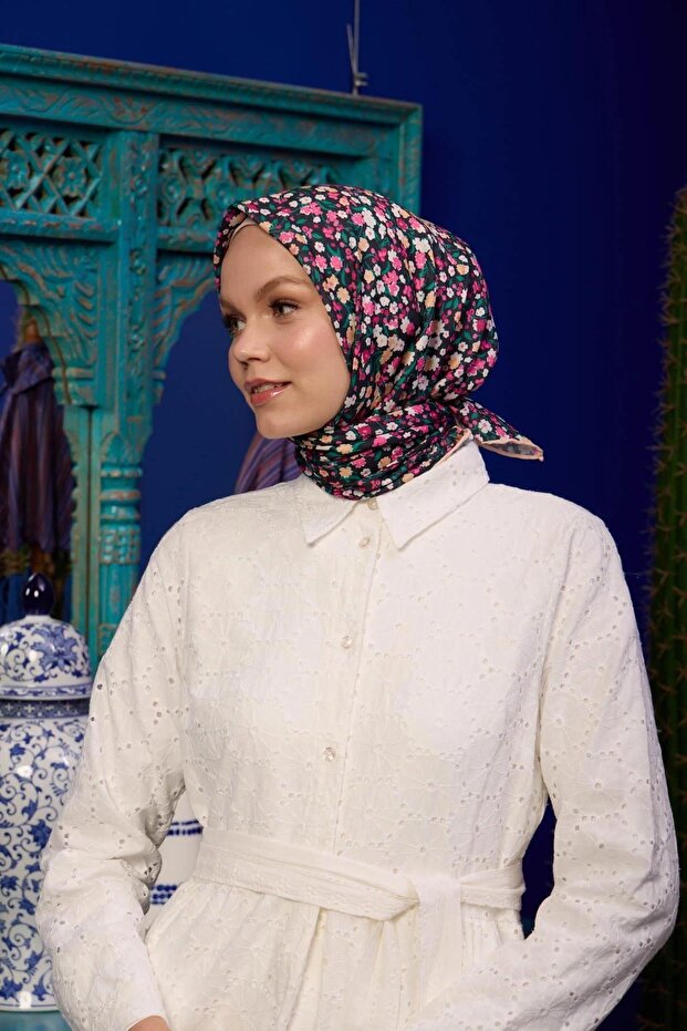 مارakesch Collection وشاح ناعم أسود برتقالي 1193-07