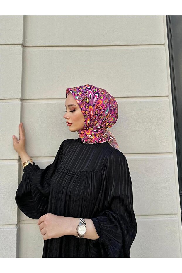 Relax Ebruli Soft Eşarp Kiraz Pembe 1147-16 - 2