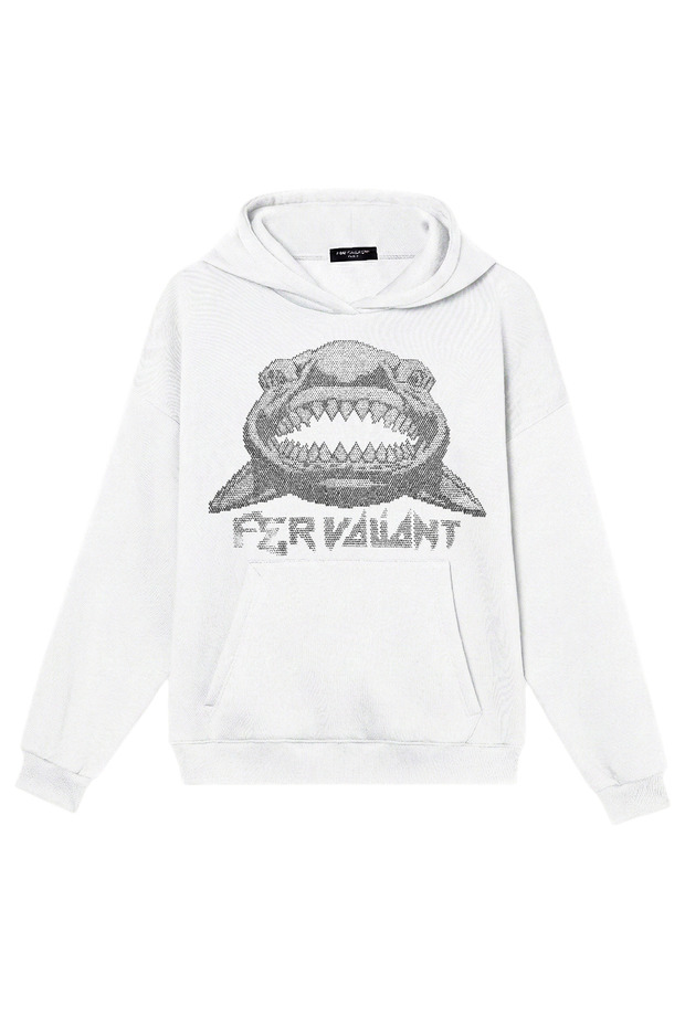 Unisex Shark Stone Printed Oversized Hooded Sweatshirt