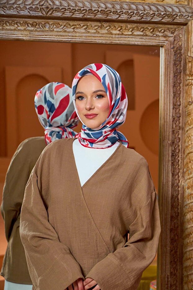 مجموعة مراكش وشاح ناعم أحمر رمادي 1201-12