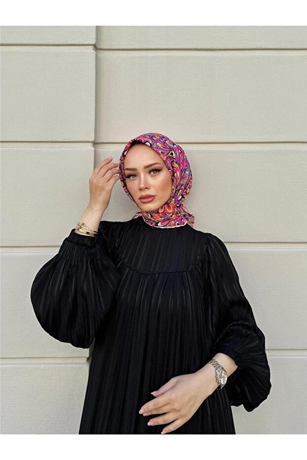 Relax Ebruli Soft Eşarp Kiraz Pembe 1147-16 - 1