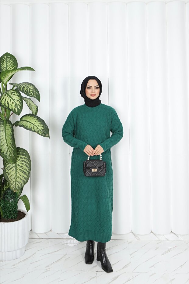 Basket Knitted Sweater Dress
