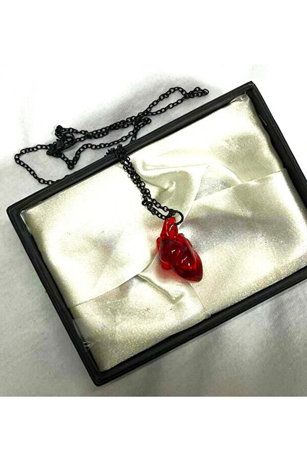 Anatomical Crystal Glass Heart Necklace