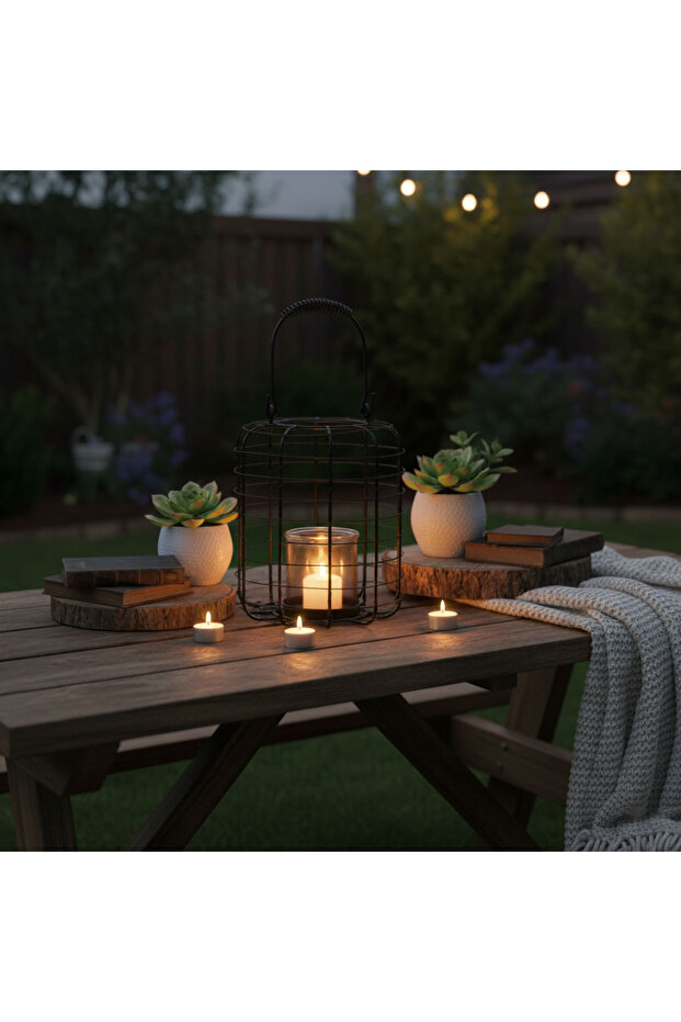 Metal Lantern - Siyah - 4