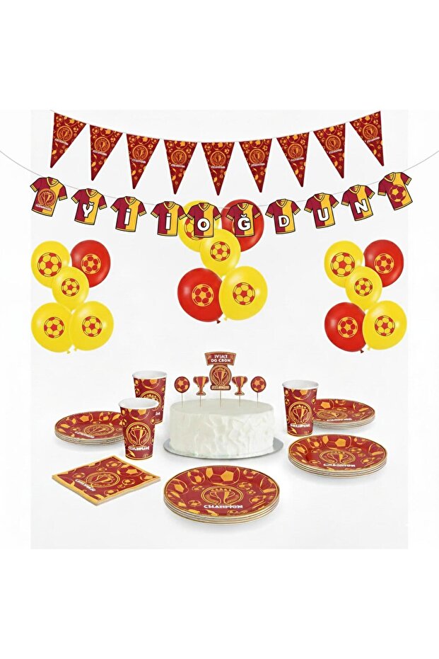 Yellow Red Fan Birthday Concept Set