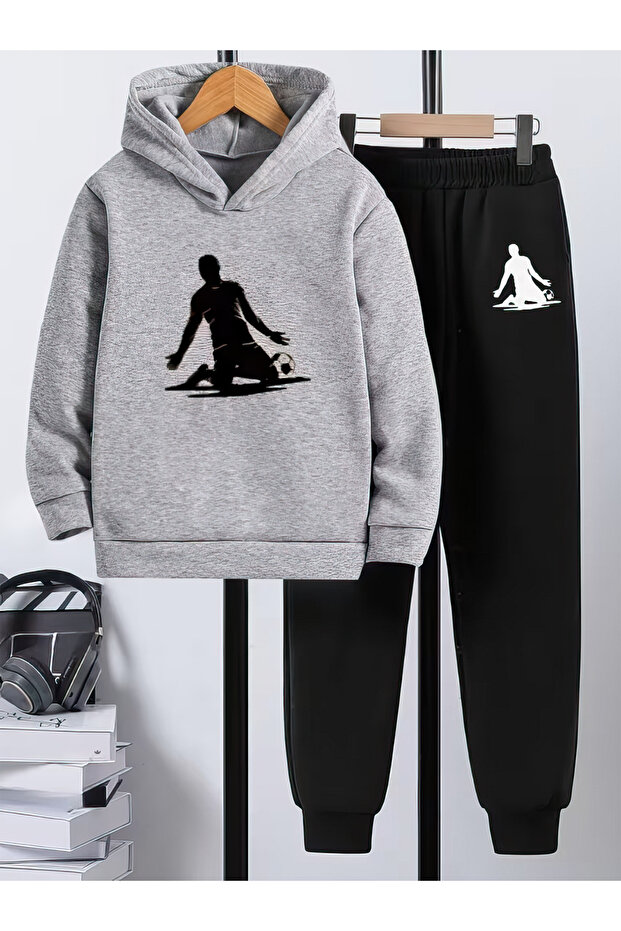 Sweatshirt Children's Bottom Top Set 3 Thread Cotton Football