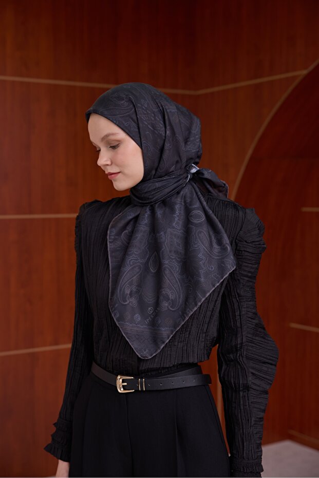 Winter Bloom Soft Eşarp 1243 Antrasit - 2