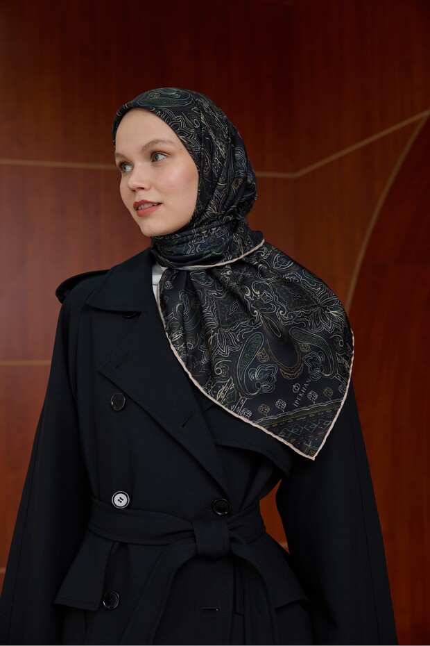 Winter Bloom Soft Eşarp 1243 Siyah - 2