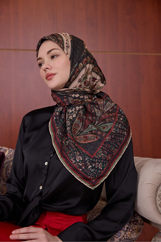 Eșarfă moale Winter Bloom 1242 Roșu - 2