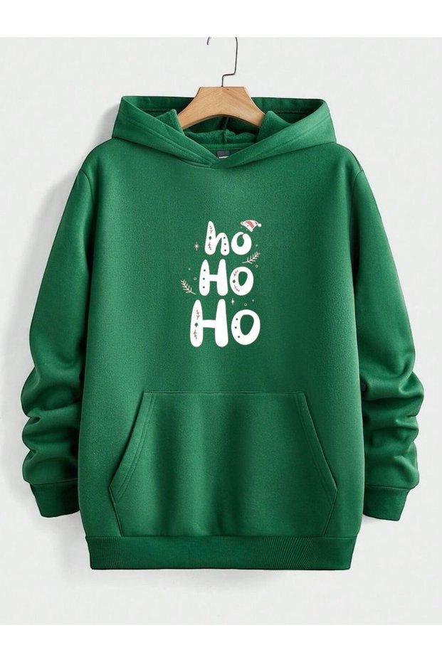 New Season Christmas Printed 3-Ply Cotton Cap Hooded Eatshirts