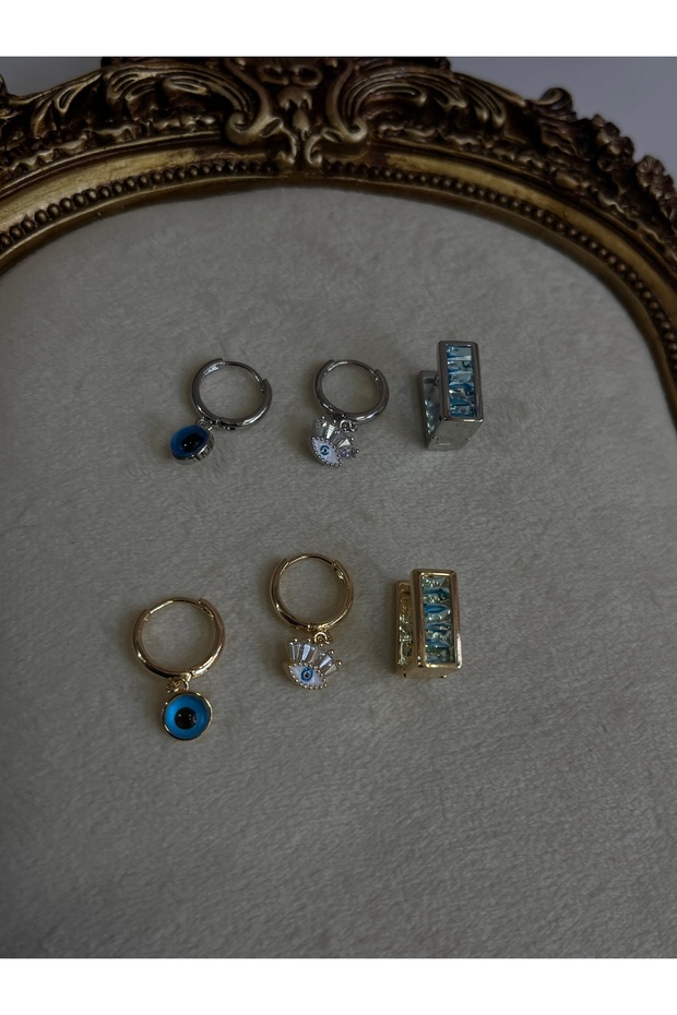 3lü nazar model küpe - 1