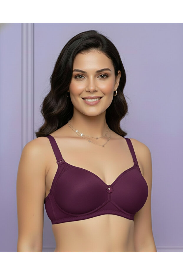 حمالة صدر مغطاة بدون أسلاك داخلية - 1