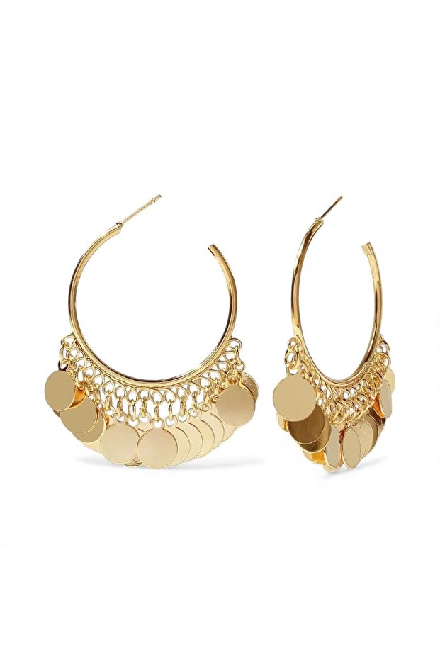 Pullu Halka Küpe ( 5 Cm) - 1