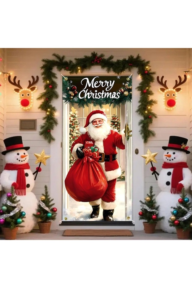 Elastic Door Decoration, Fabric Door Dressing, Christmas Decor, New Year, School Event Door Decoration
