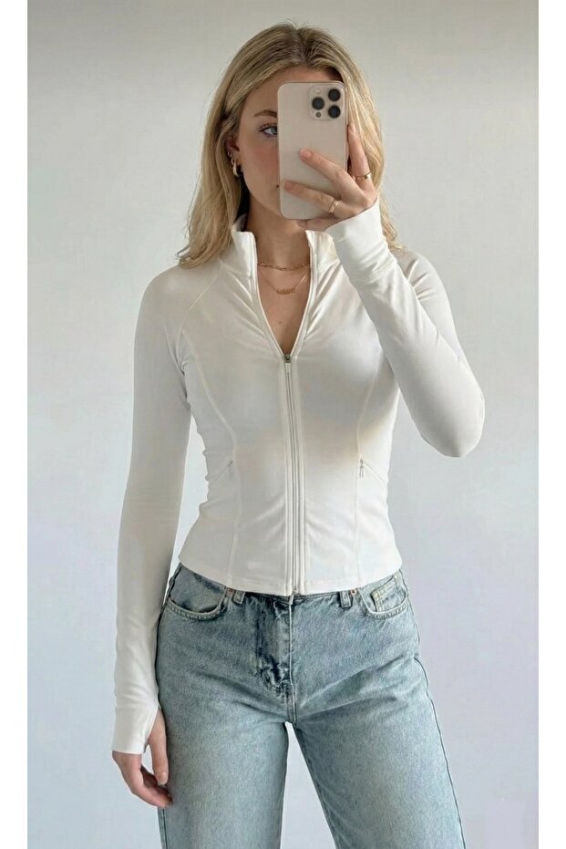 Rover Basic Slim Fit Fermuarlı Hırka - 2