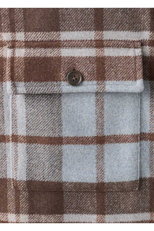 Cepli kareli gömlek ceket - 5