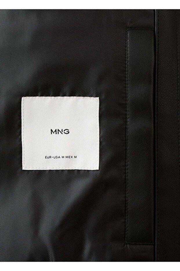 Deri görünümlü cepli ceket - 6