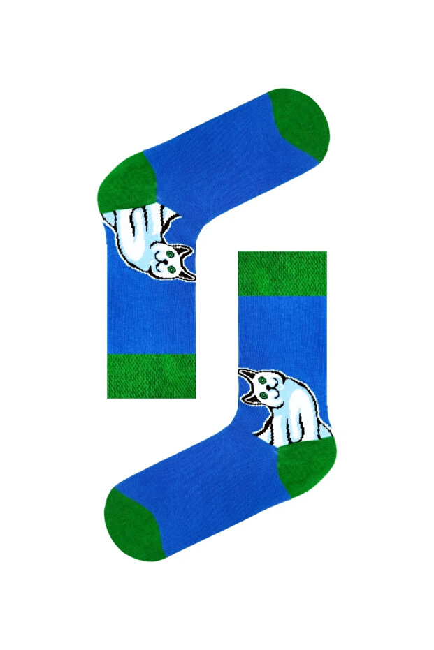 جوارب منقوشة على شكل قطة بيضاء (تناسب المقاسات من 36 إلى 44) - 2