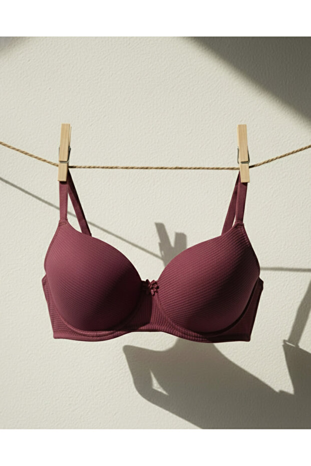 Underwire & Supported Micro Corded Fabric Bra