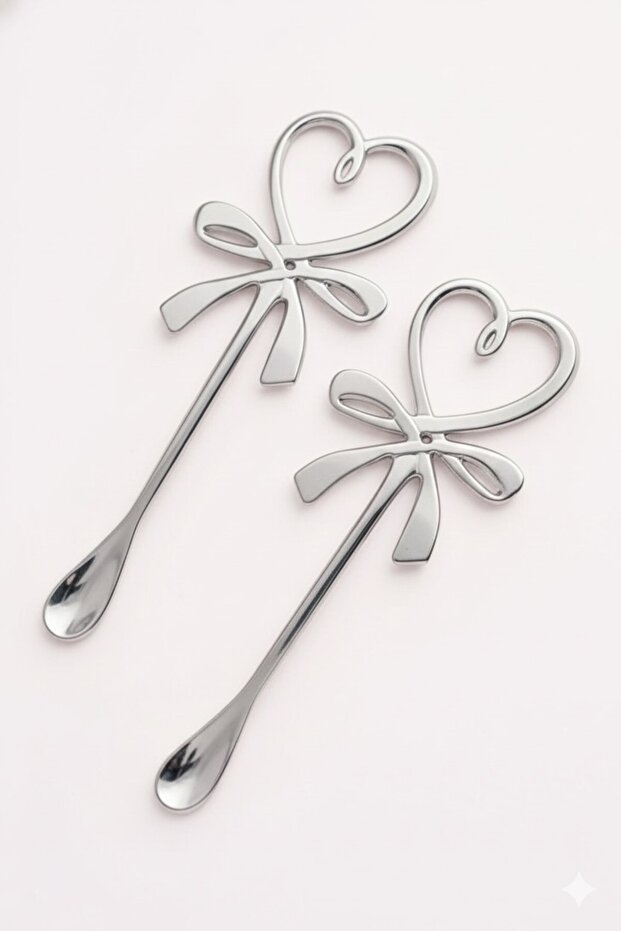 Silver Bow Tea Sugar Spoon, 6 Pieces