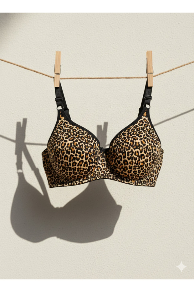 Leopard Patterned Soft Padded Bra - 4