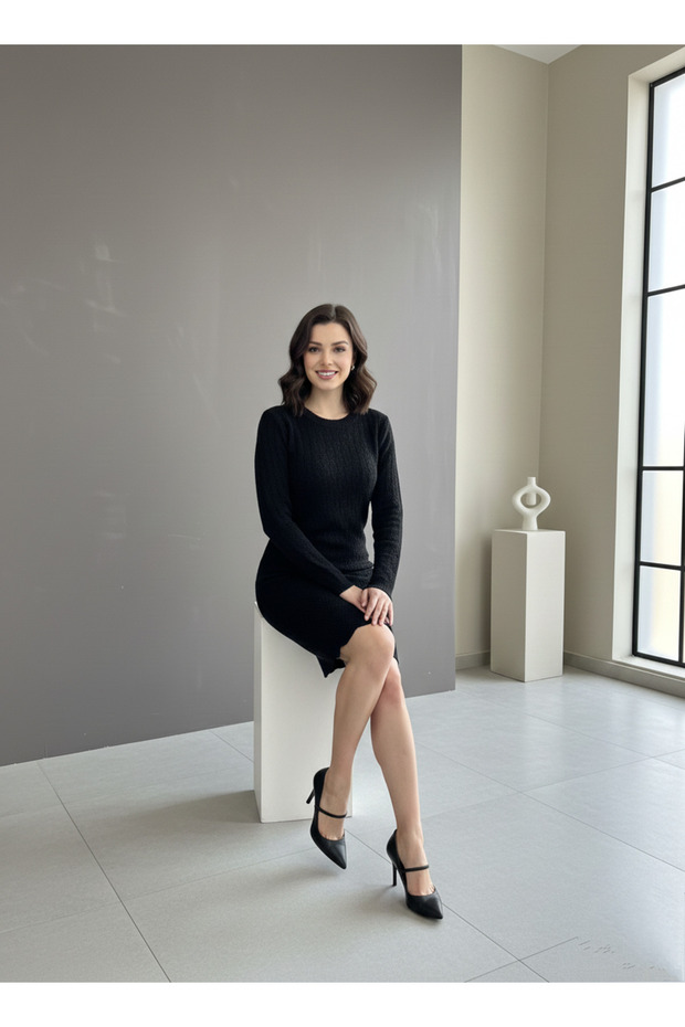 Siyah triko şık tunik ( ürünü) - 3